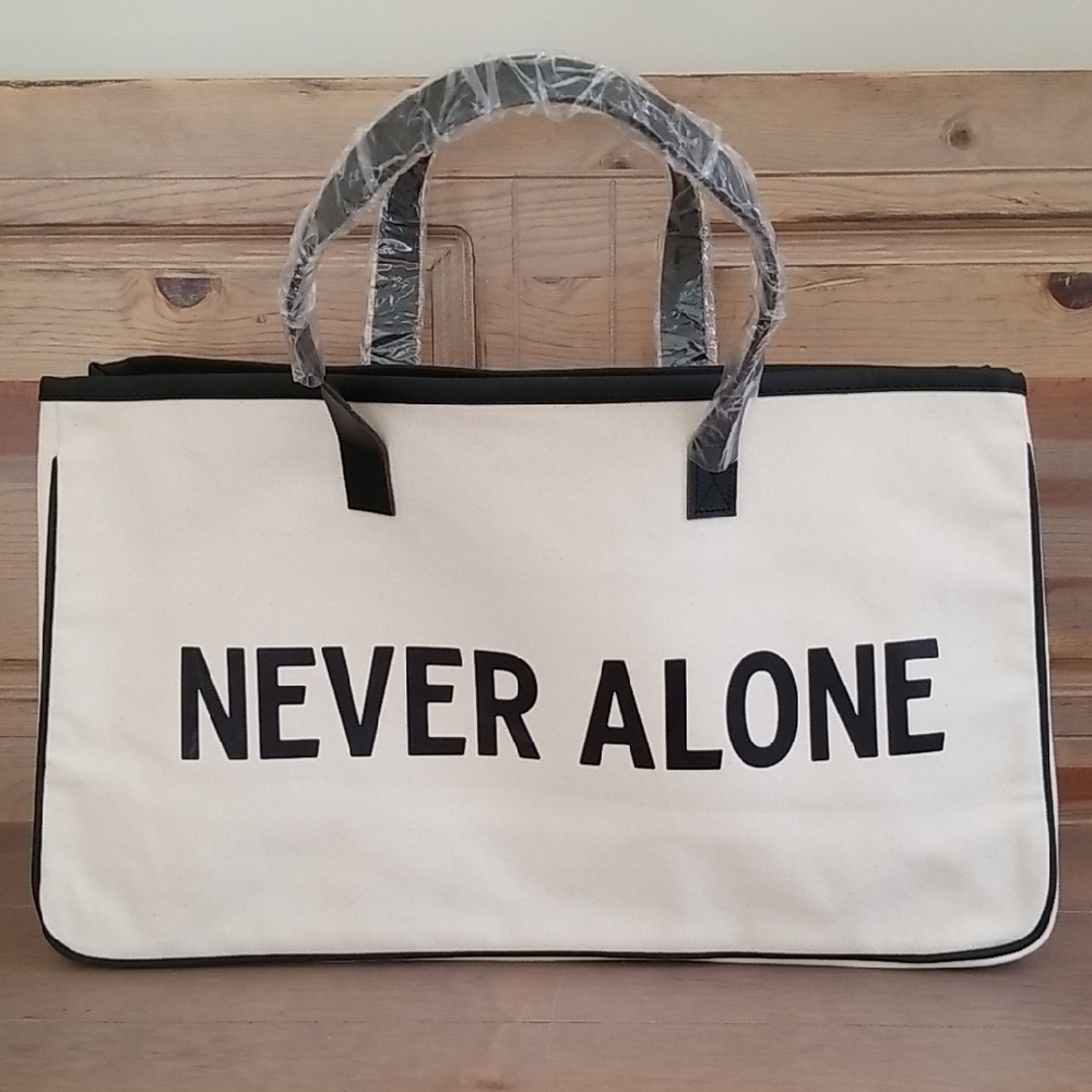 Sand Custom Designs "Never Alone" Tote Bag